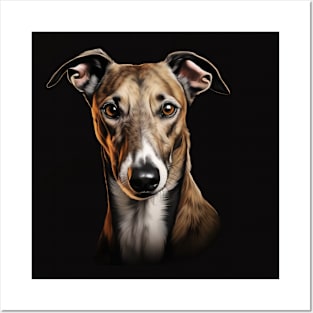 Greyhound Dog Portrait Posters and Art